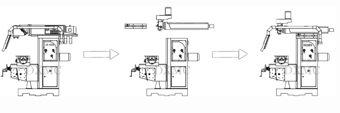 turret milling machine into a universal milling machine